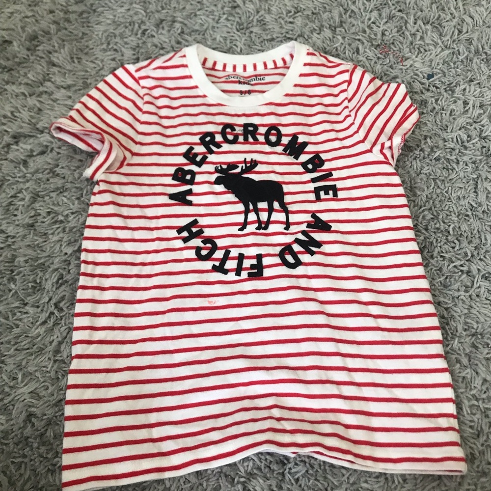 Red and White striped Abercrombie kids shirt